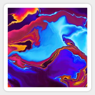 Blue Red Orange Swirl Sticker